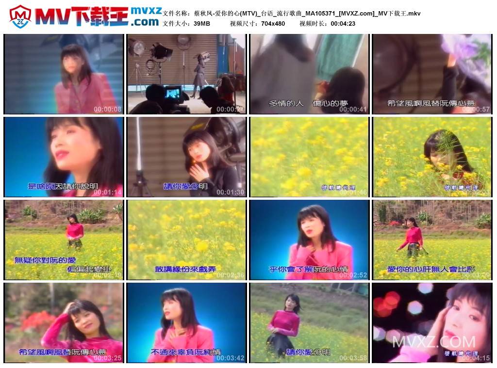 蔡秋凤-爱你的心(MTV)_台语_流行歌曲_MA105371